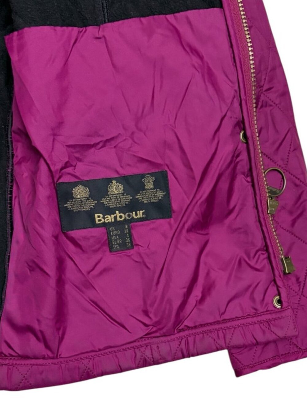 BARBOUR Kensington Quilt Quilted Pink Fleece-Lined Winter Jacket Womens 4 - Picture 2 of 8